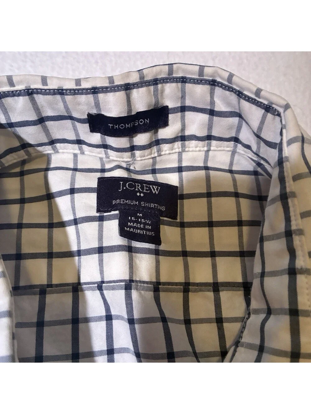 J.Crew Thompson Shirt Men M Medium Blue White Plaid Long Sleeve Button Premium